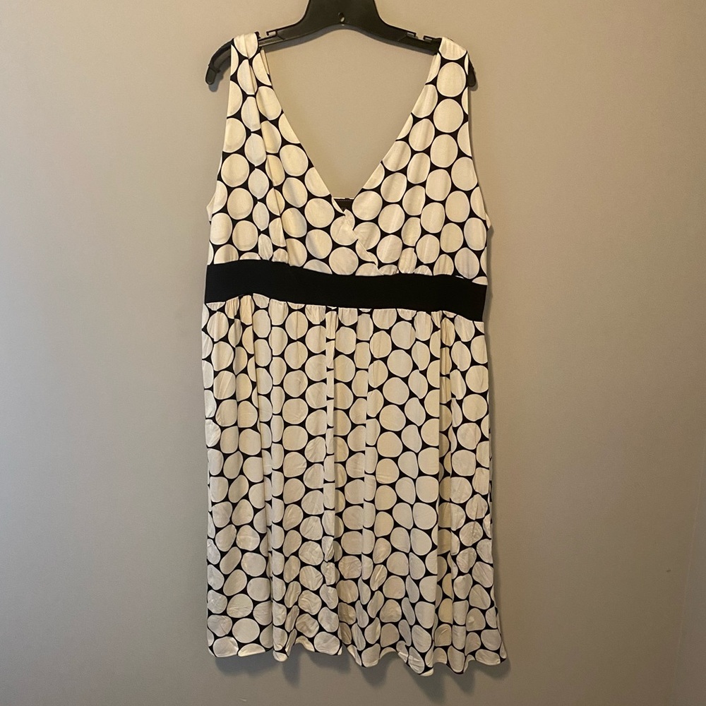 Black and Ivory Polka Dot Dress 24w